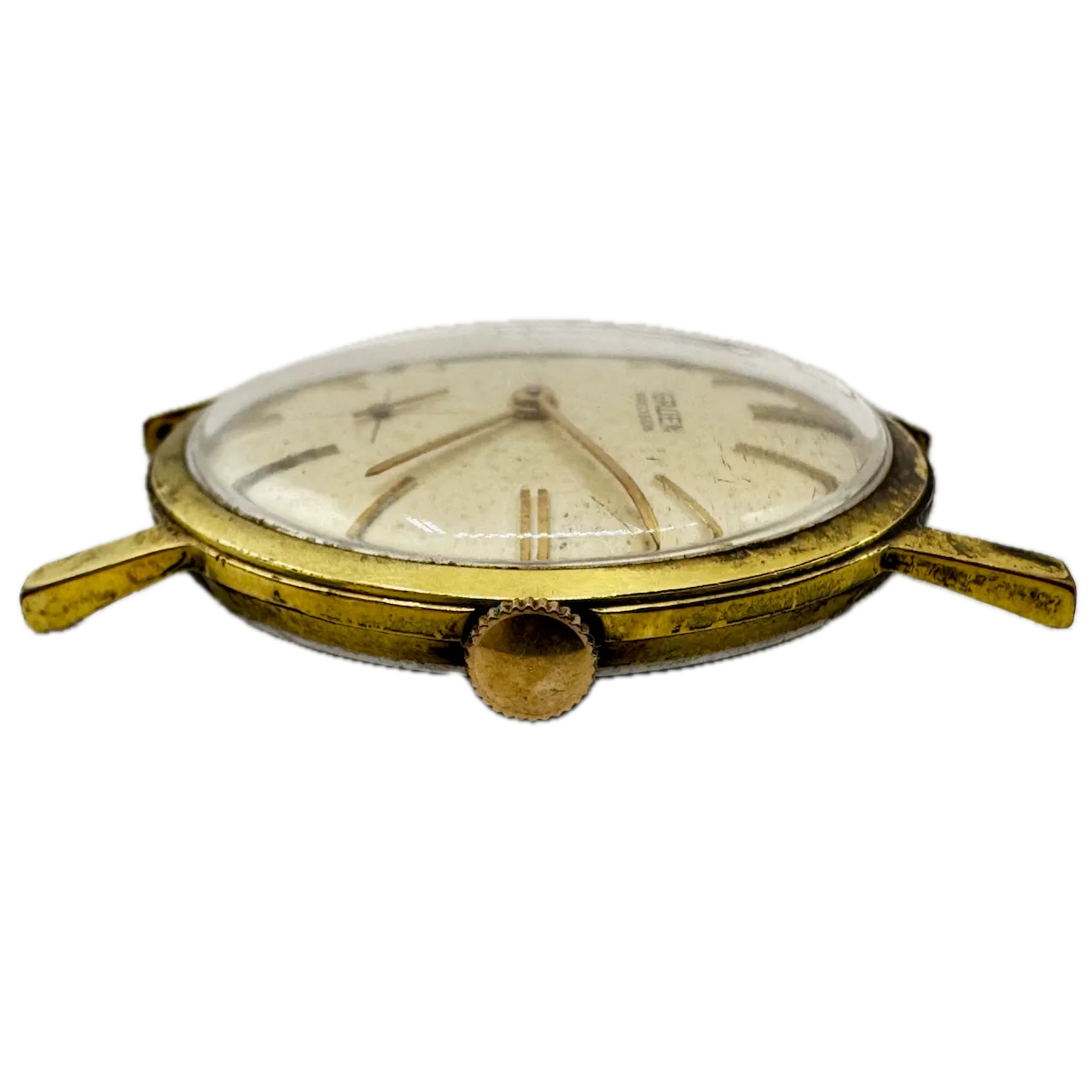 Vintage Gruen James Bond Precision Men's Mechanical Wristwatch Gold Tone