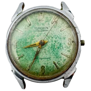 Vintage Gruen Precision Men's Mechanical Wristwatch N 510 SS Steel & Chrome