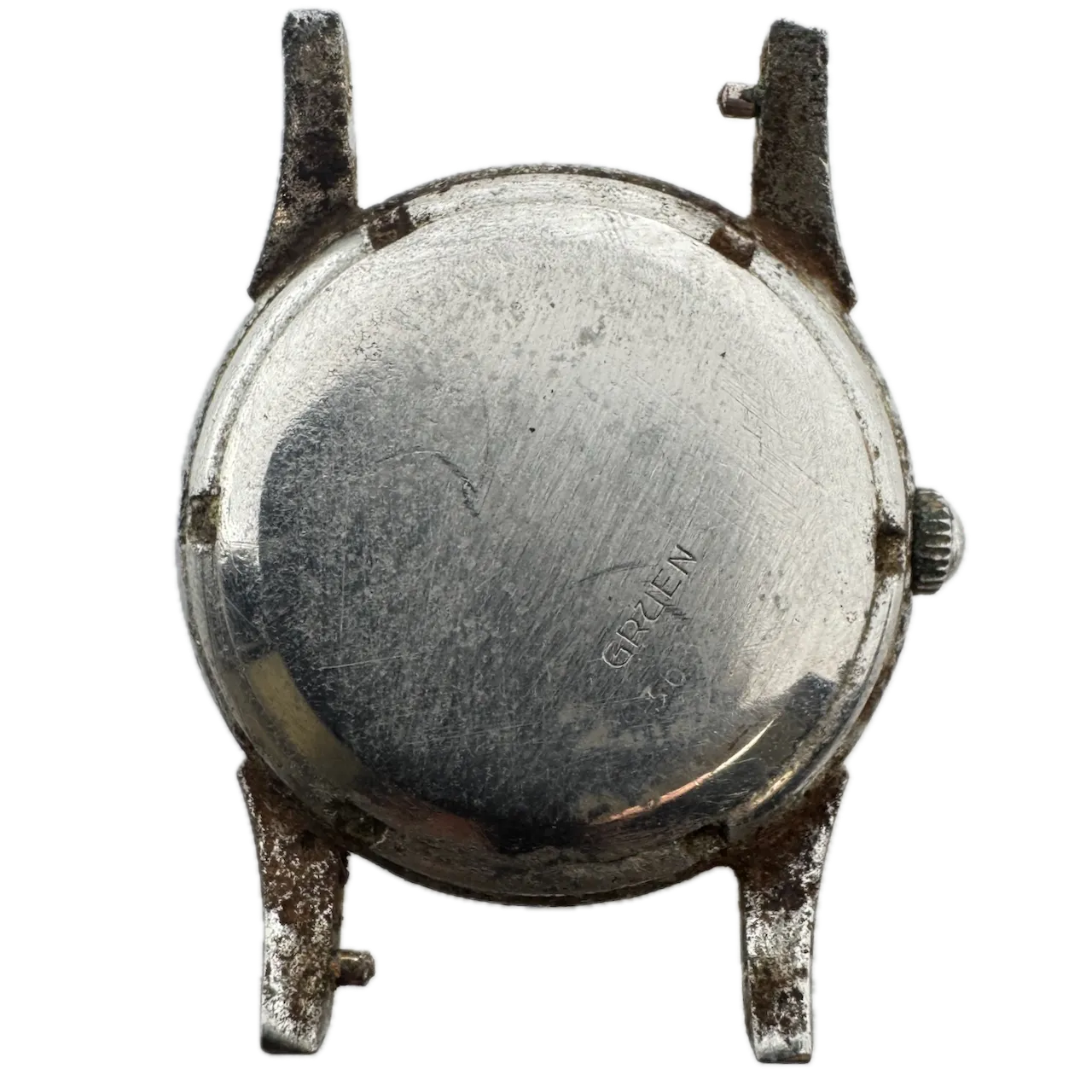 Vintage Gruen Precision Military Style Men's Bumper Automatic Wristwatch Steel