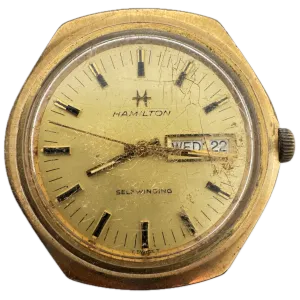 Vintage Hamilton 837 024-14 Day Date Men's Automatic Wristwatch 837 Gold Tone