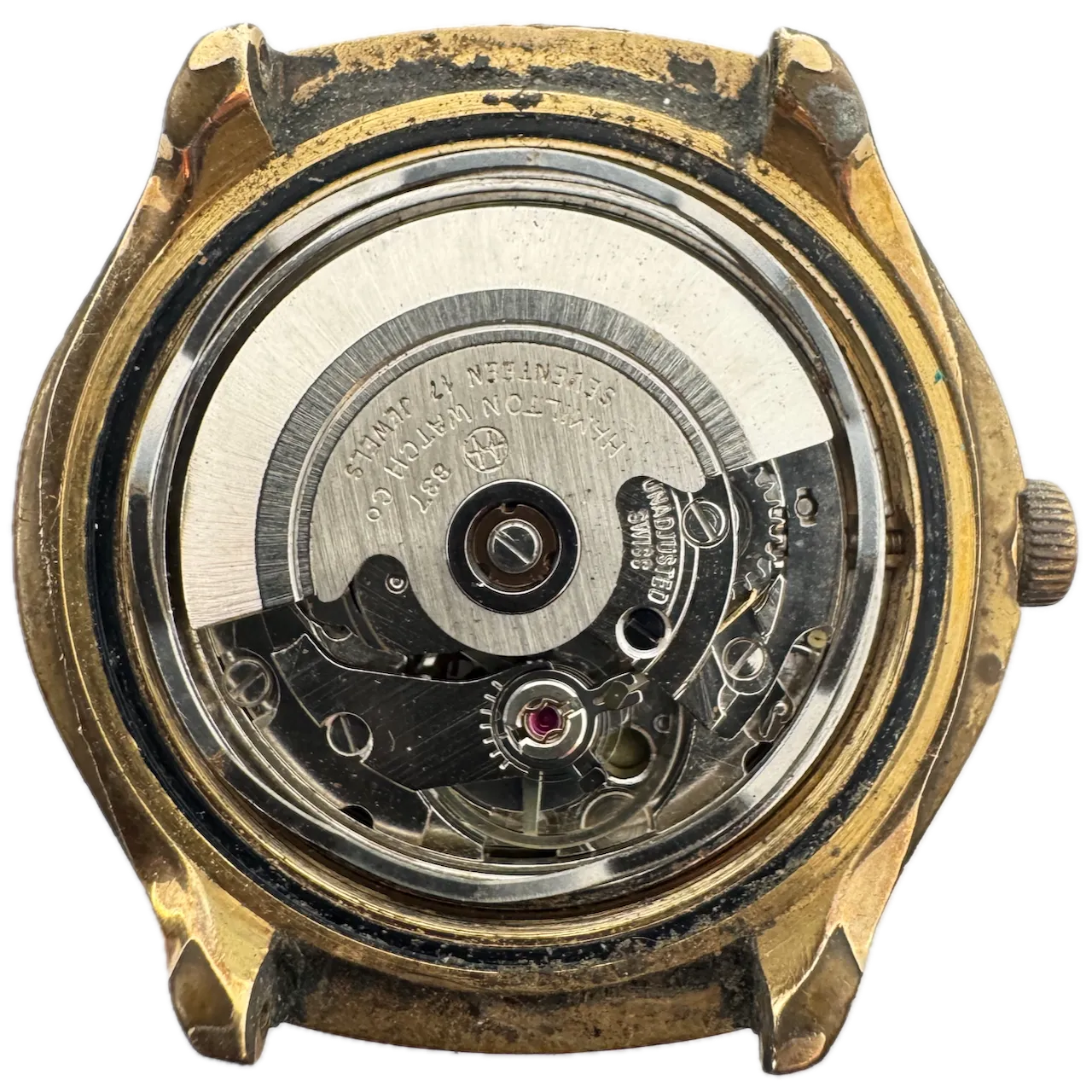 Vintage Hamilton 837 024-14 Day Date Men's Automatic Wristwatch 837 Gold Tone