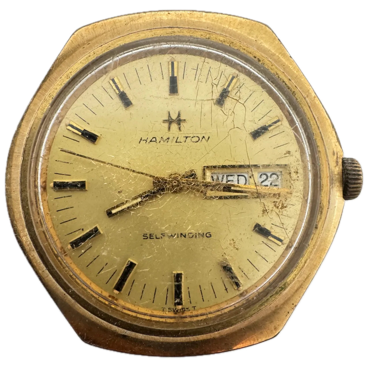 Vintage Hamilton 837 024-14 Day Date Men's Automatic Wristwatch 837 Gold Tone
