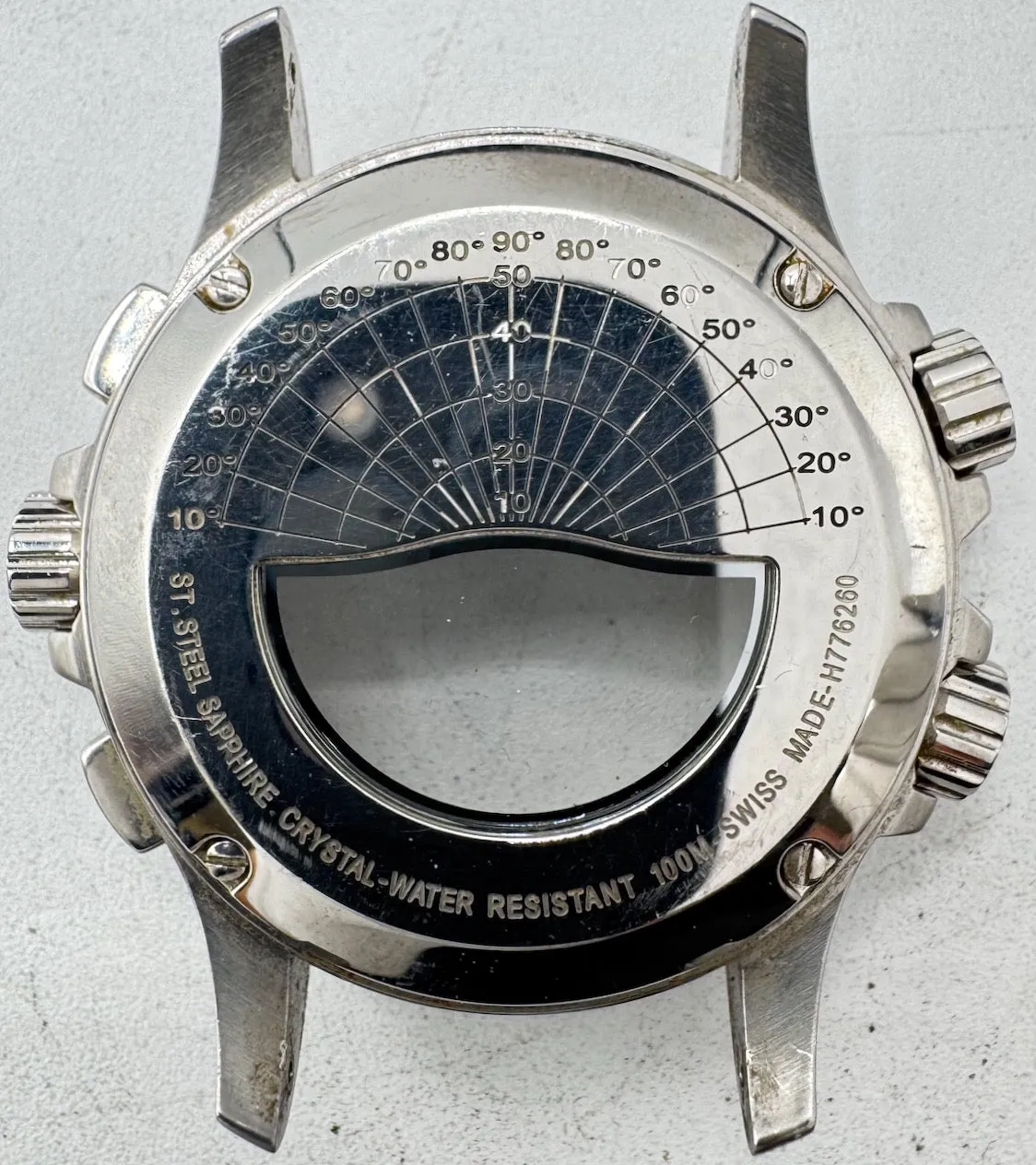 Vintage Hamilton Khaki X-Wind Men's Wristwatch Case for Chronograph 44mm Swiss
