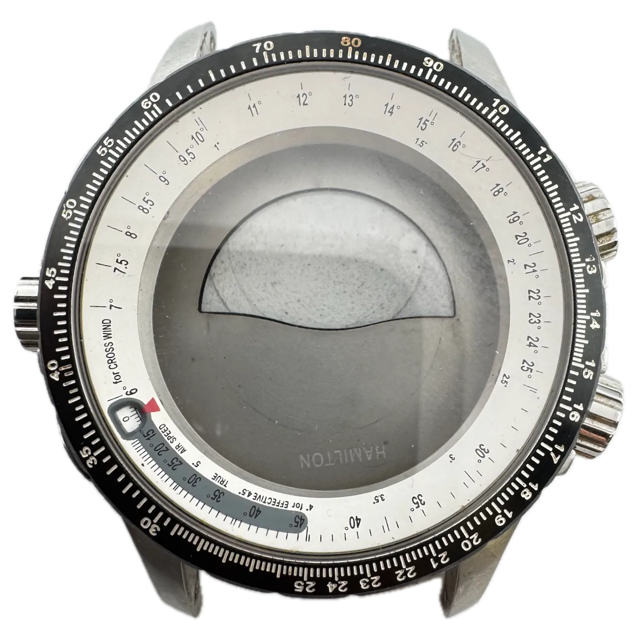 Vintage Hamilton Khaki X-Wind Men's Wristwatch Case for Chronograph 44mm Swiss