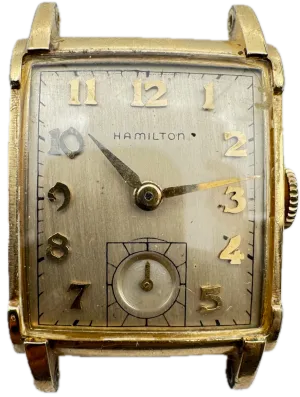 Vintage Hamilton Rectangular Men's Mechanical Wristwatch 982 USA 14k GF