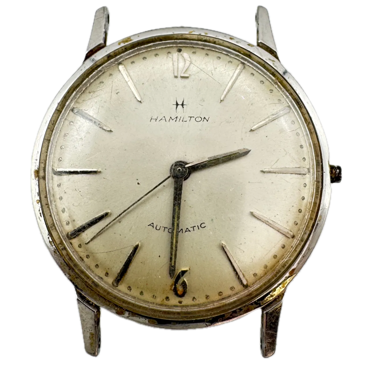 Vintage Hamilton Sunburst 17 Jewel Men's Automatic Wristwatch 689A Swiss Steel