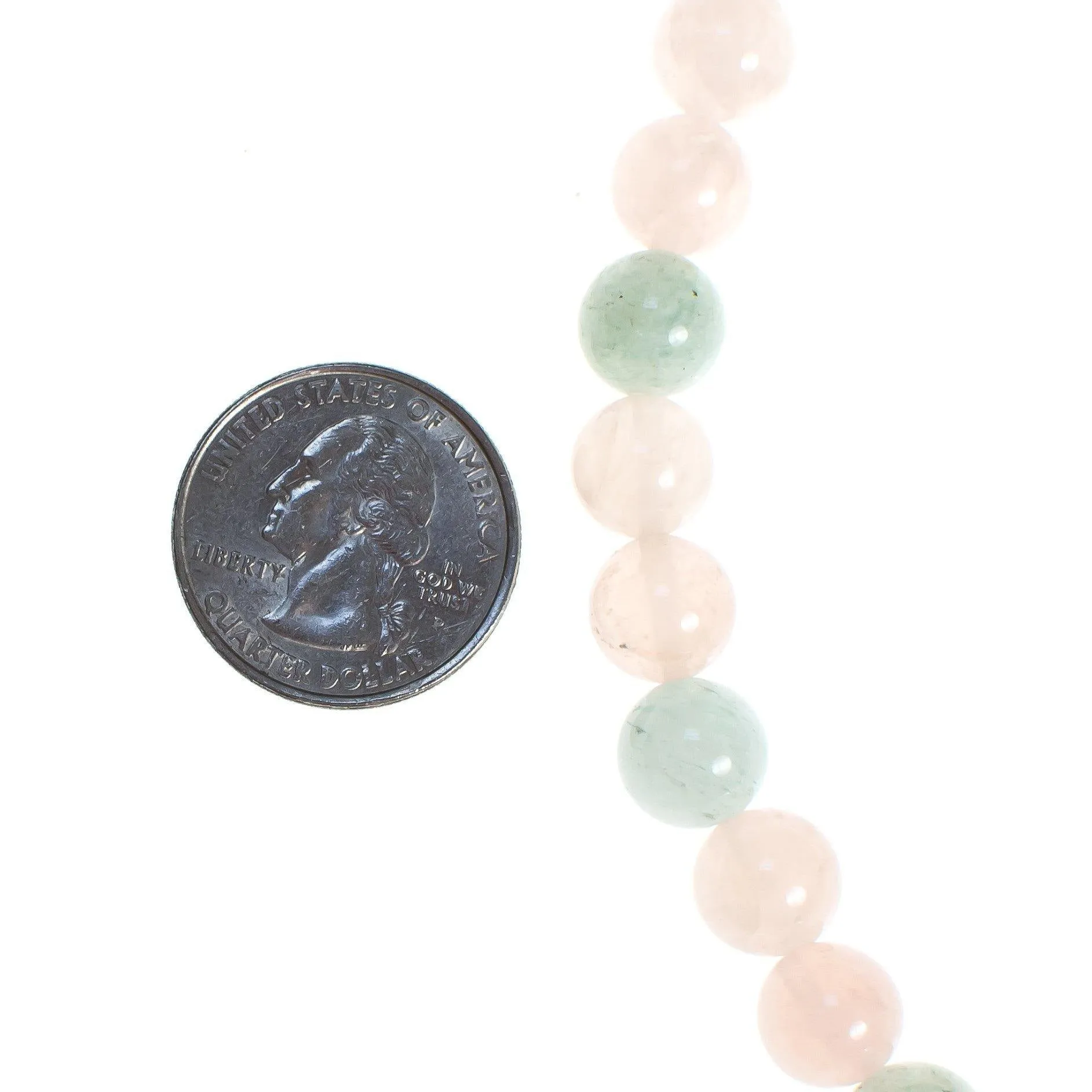 Vintage Hobe Rose Quartz and Jade Polished Bead Necklace