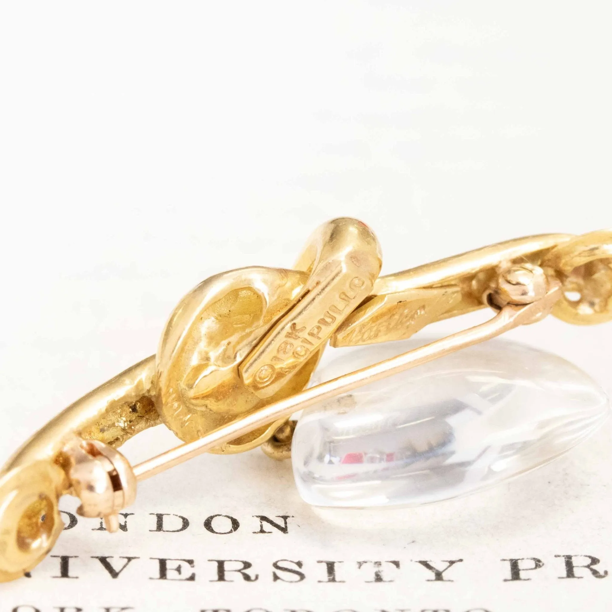 Vintage Knot Crystal Heart Brooch by Aldo Cipullo for Cartier