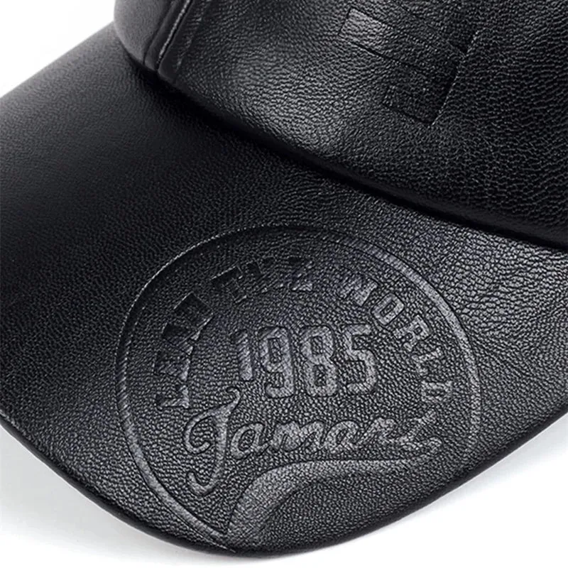 Vintage Leather Baseball Cap - Men's Fashion Hip Hop Sports Army Military Hat, British Cowhide Leather Hats
