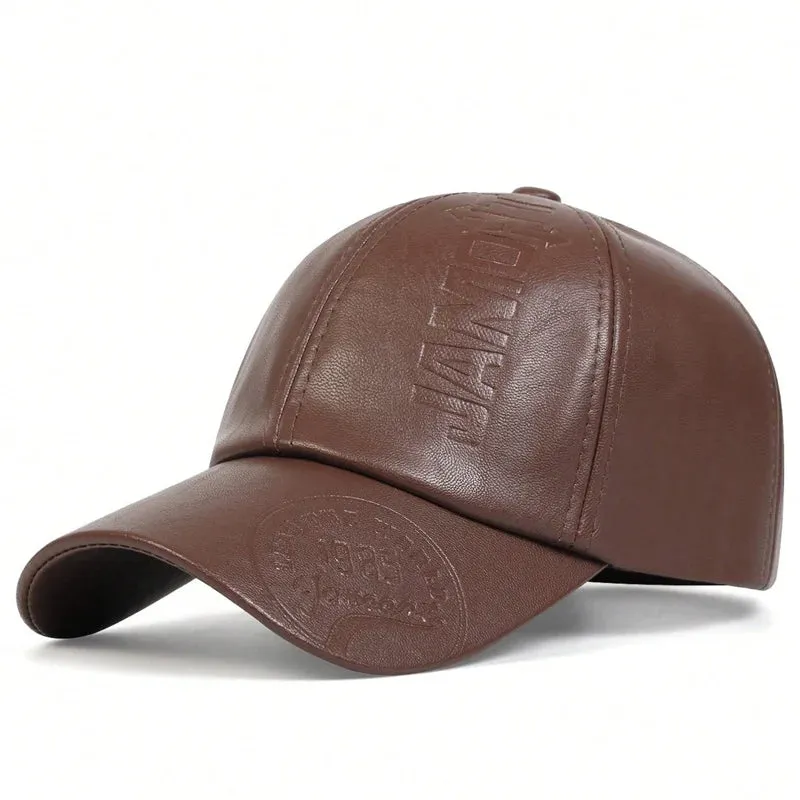 Vintage Leather Baseball Cap - Men's Fashion Hip Hop Sports Army Military Hat, British Cowhide Leather Hats
