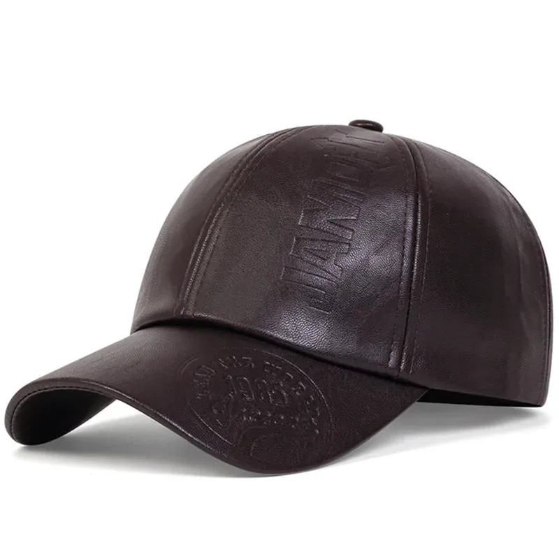 Vintage Leather Baseball Cap - Men's Fashion Hip Hop Sports Army Military Hat, British Cowhide Leather Hats