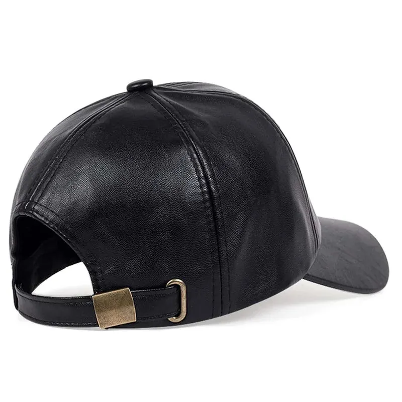 Vintage Leather Baseball Cap - Men's Fashion Hip Hop Sports Army Military Hat, British Cowhide Leather Hats