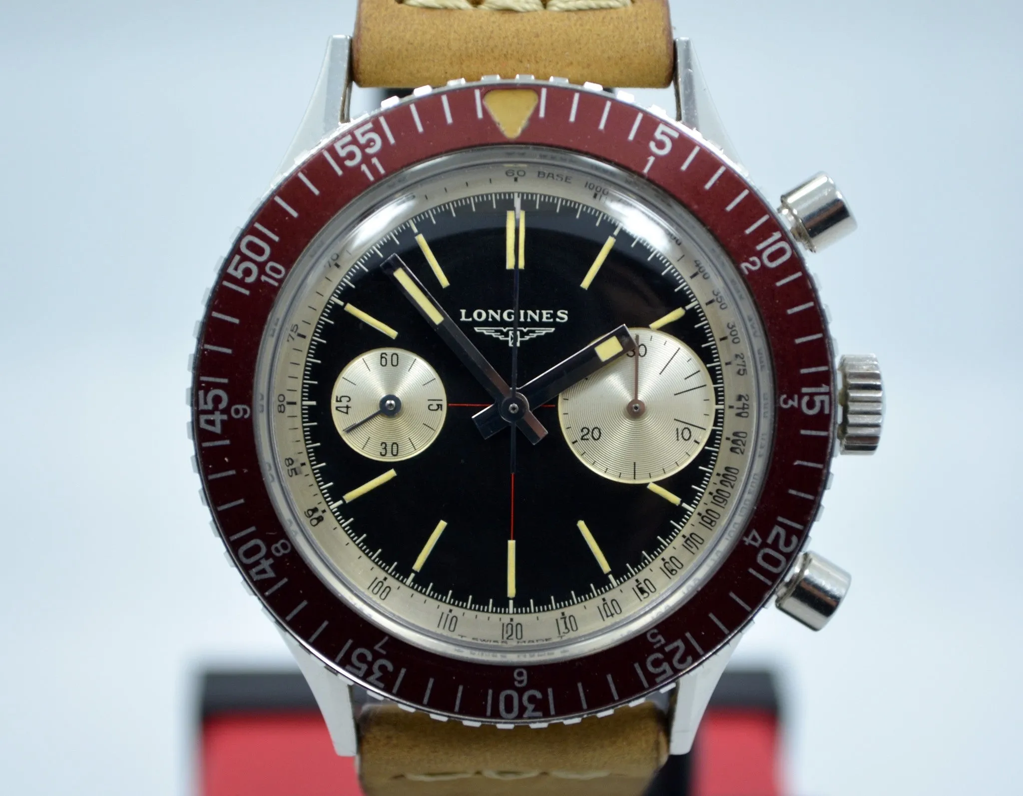 Vintage Longines 30CH 7981-3 "Big Eye" Steel Chronograph Wristwatch