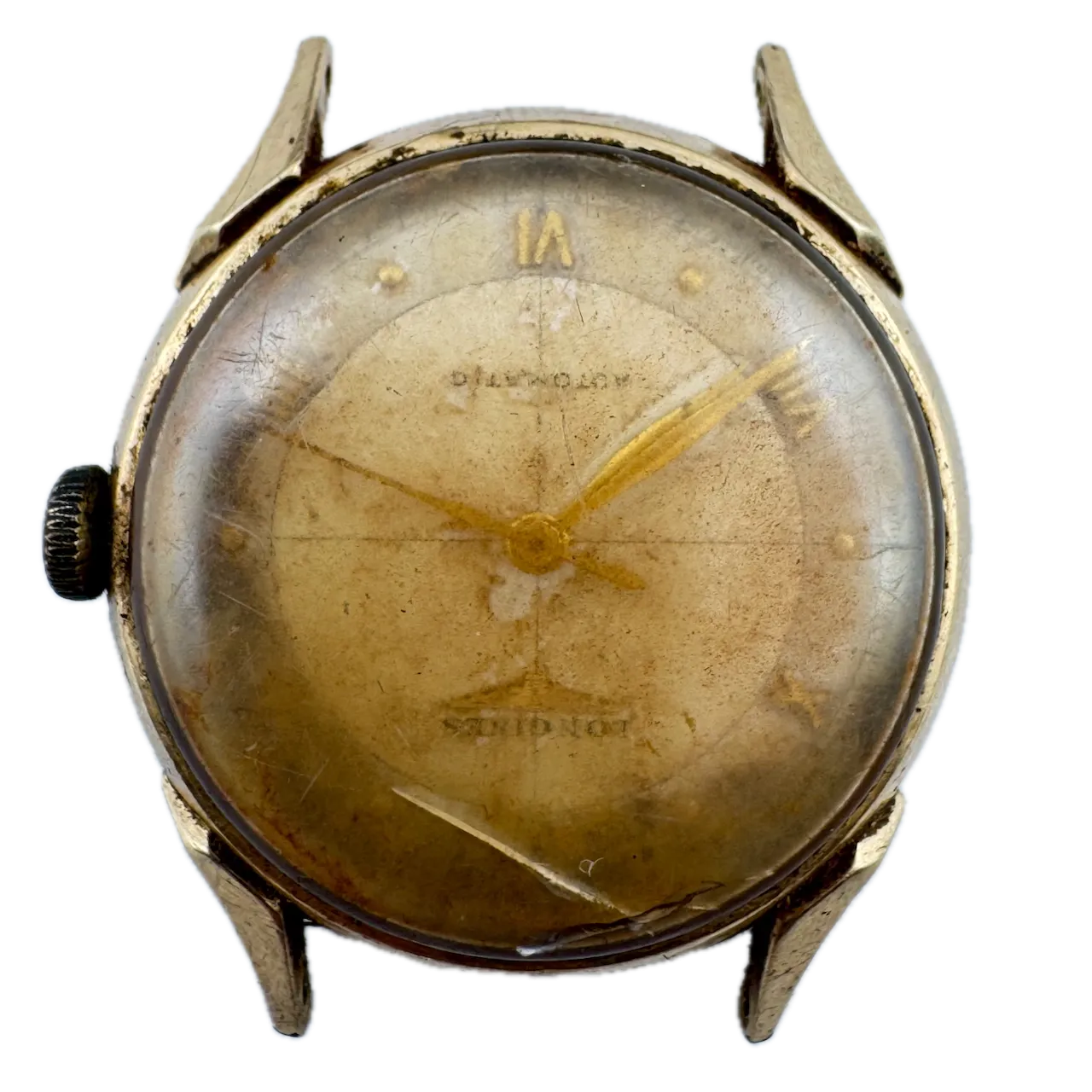 Vintage Longines Crosshair Men's Automatic Wristwatch 19 AS Swiss 10k GF