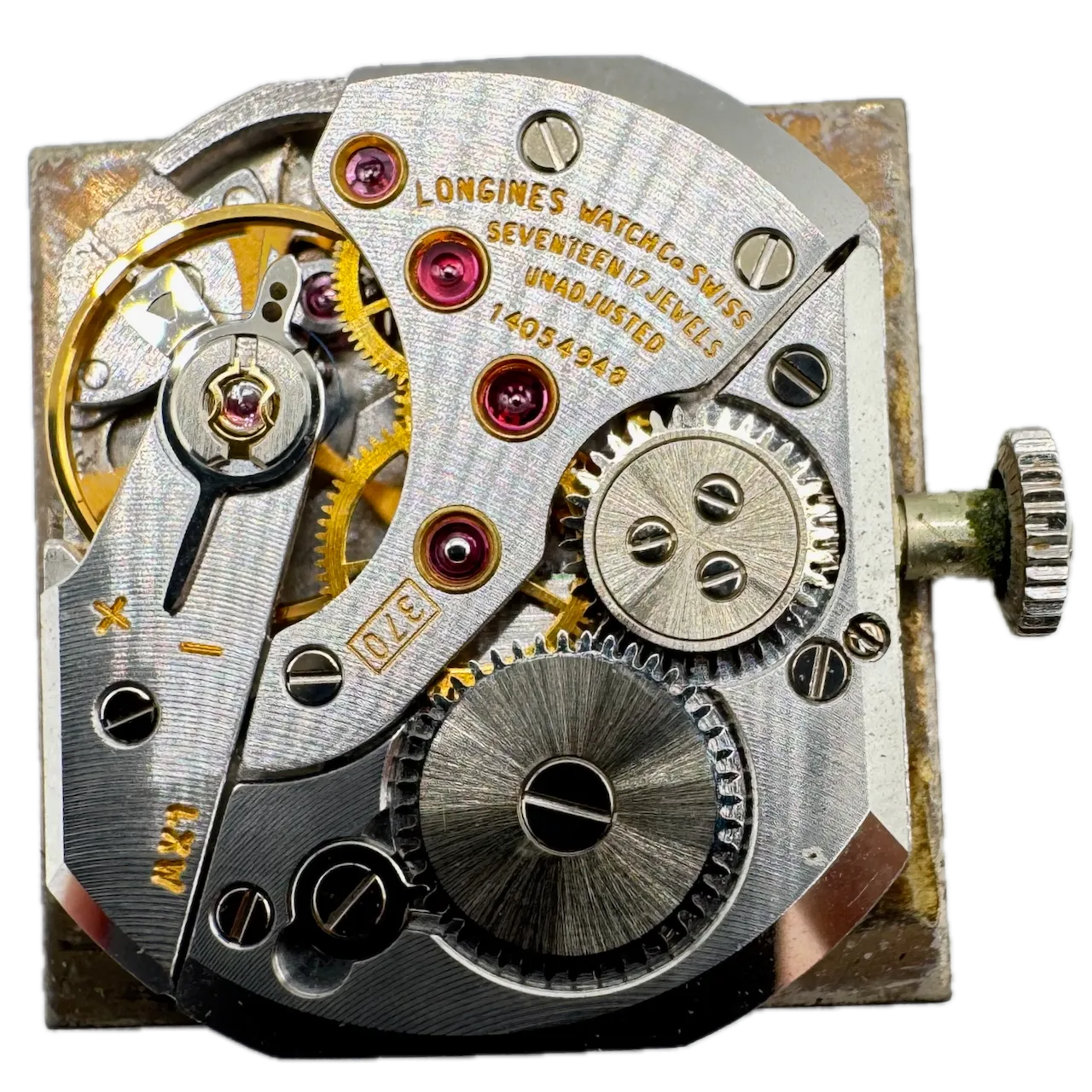 Vintage Longines Grey Sunburst Men's Mechanical Wristwatch Swiss 10k White GF
