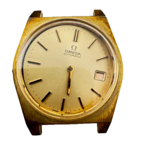 Vintage Omega 166.0163 Tonneau Sunburst Date Men's Automatic Wristwatch 1016