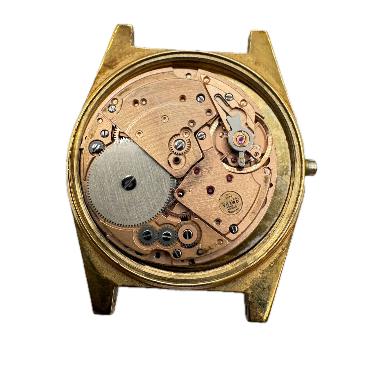 Vintage Omega 166.0163 Tonneau Sunburst Date Men's Automatic Wristwatch 1016