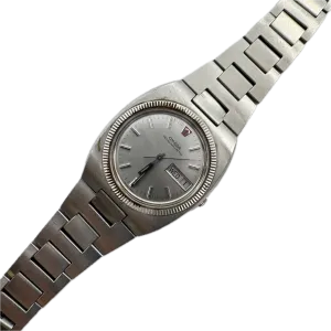 Vintage Omega 3960822 Fluted Jumbo Day Date Men's Quartz Wristwatch Swiss Steel