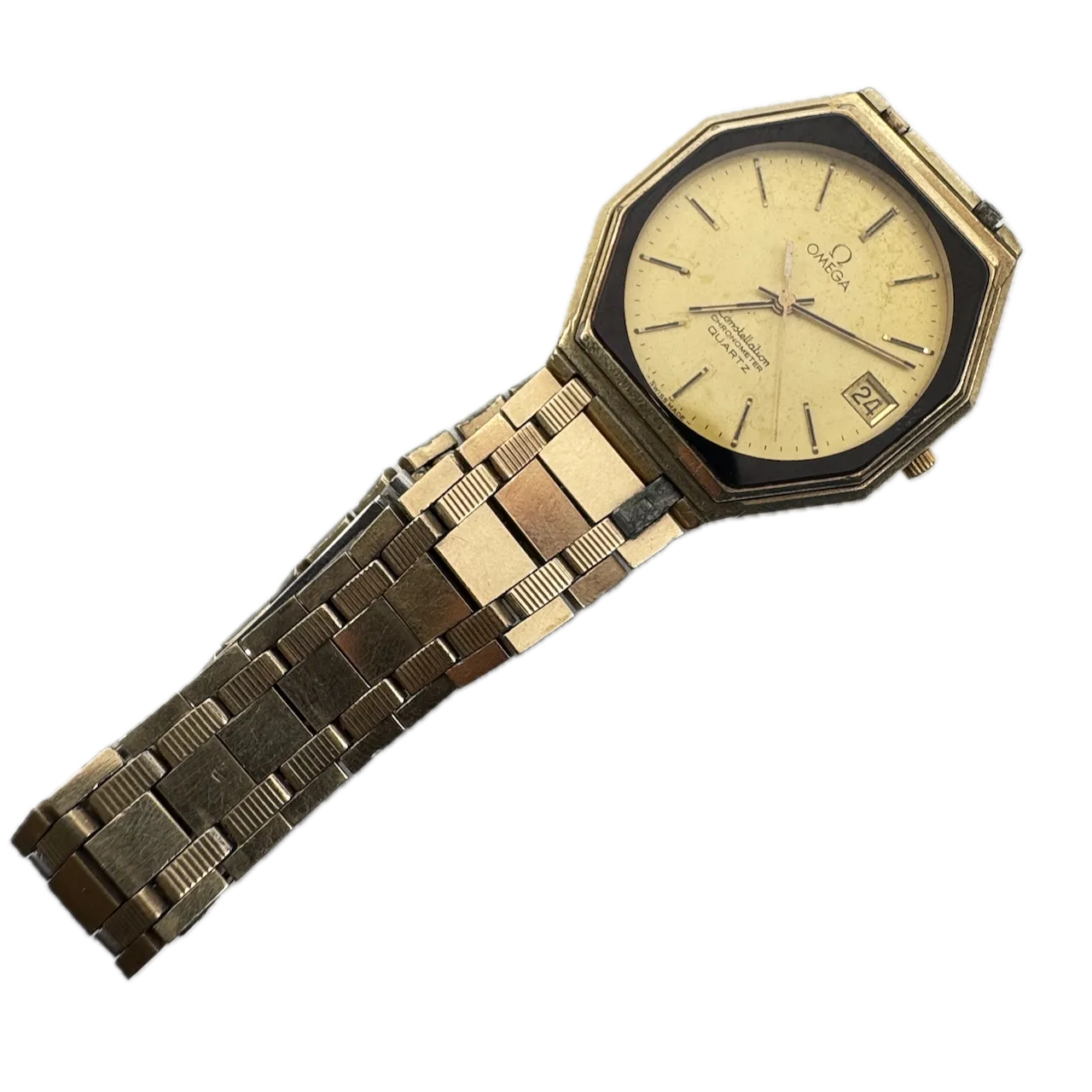 Vintage Omega Constellation Chronometer Octagon Men's Quartz Wristwatch 10k GF