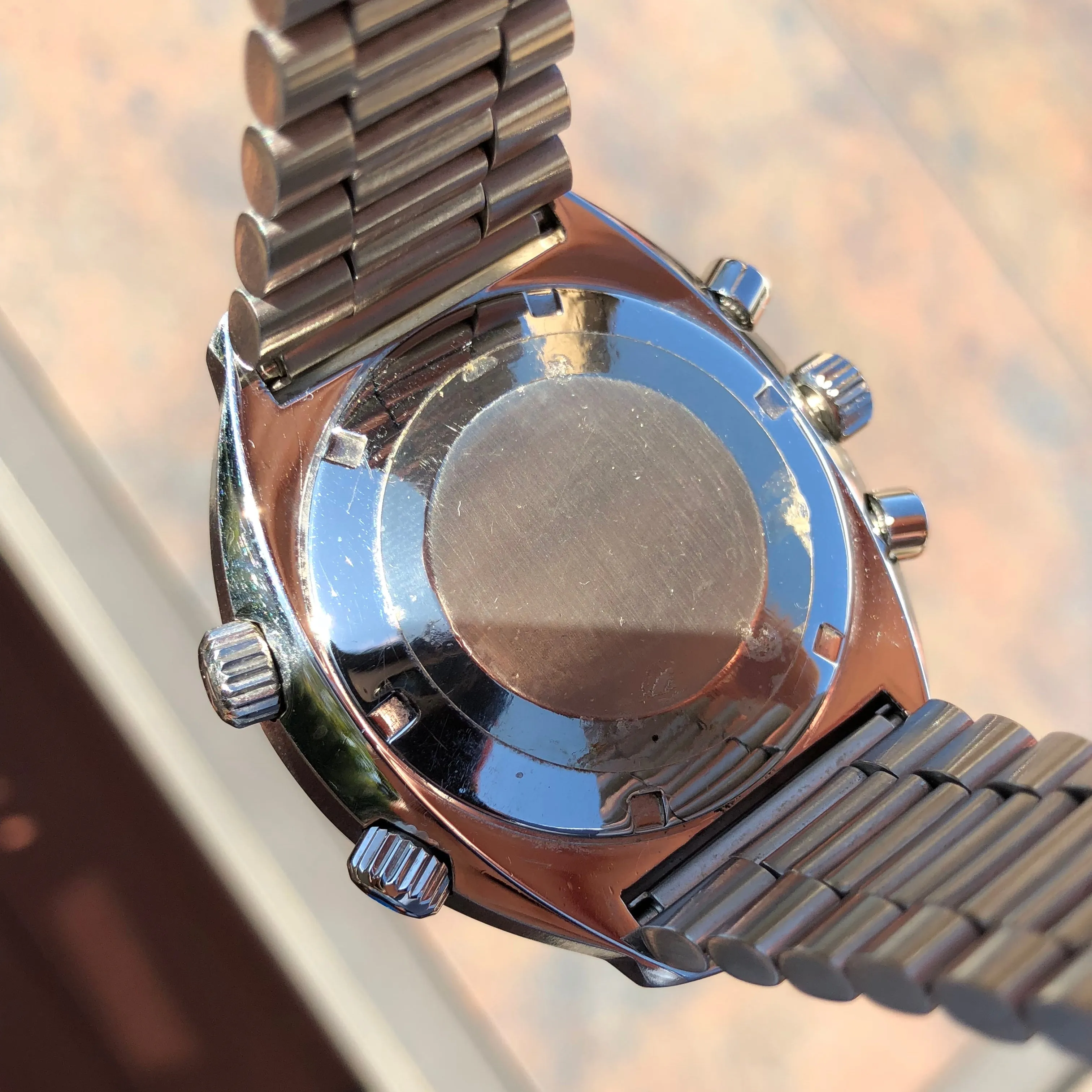 Vintage Omega Flightmaster 145.036 Steel Chronograph Cal. 911 Tropical Brown Wristwatch