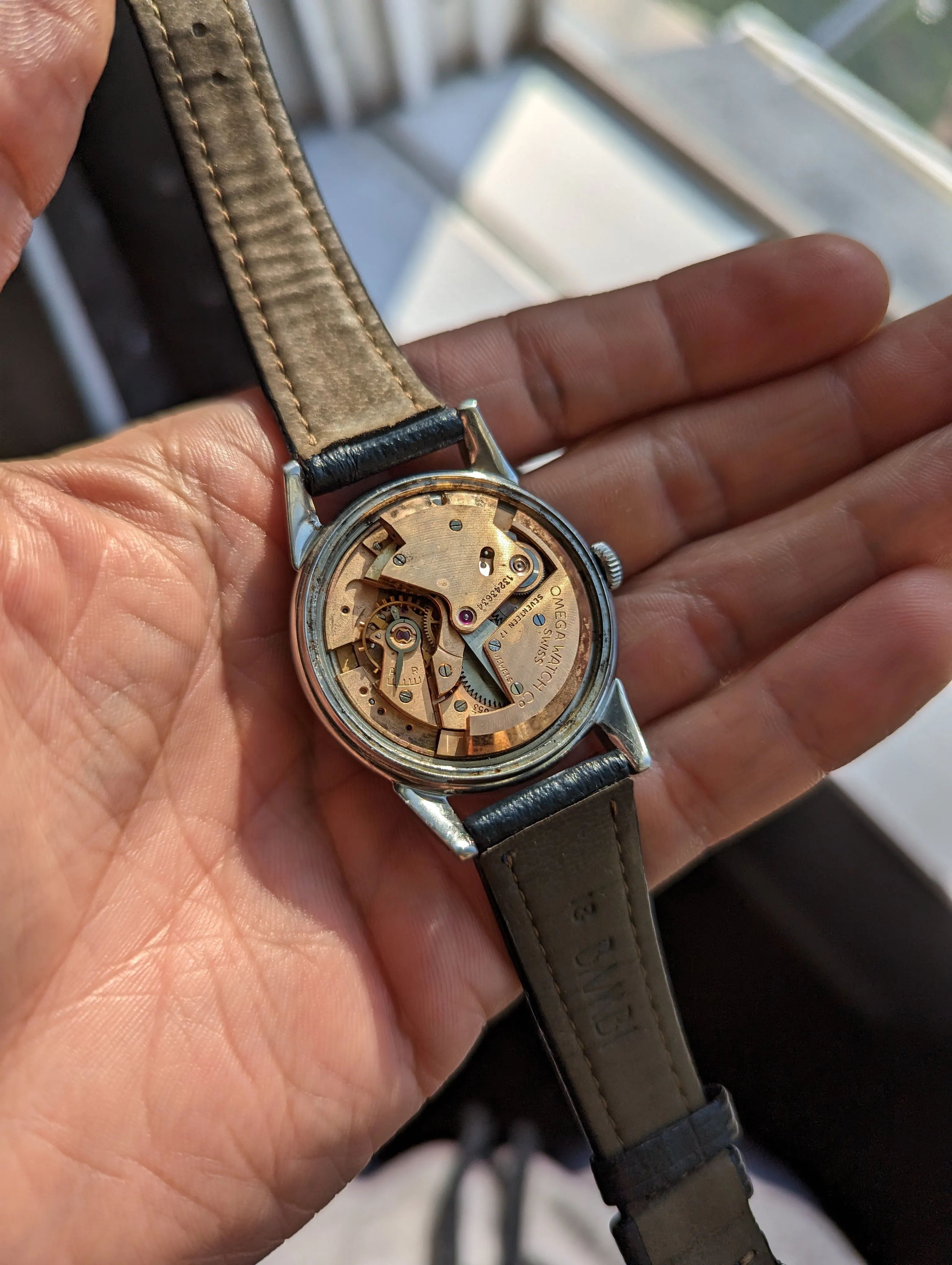Vintage Omega Seamaster Calendar Waffle Dial - Unpolished w/ original buckle. Serviced.