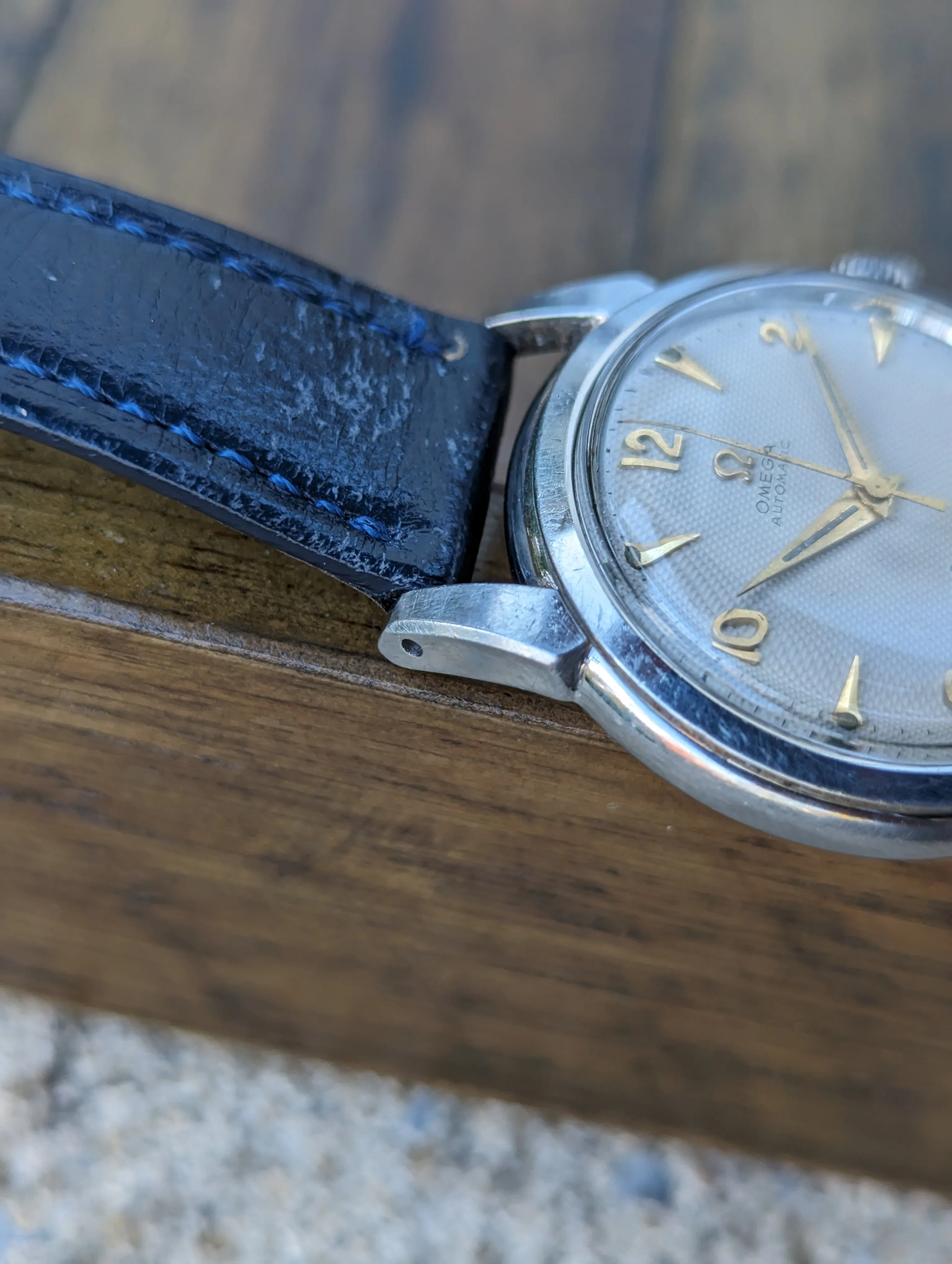 Vintage Omega Seamaster Calendar Waffle Dial - Unpolished w/ original buckle. Serviced.