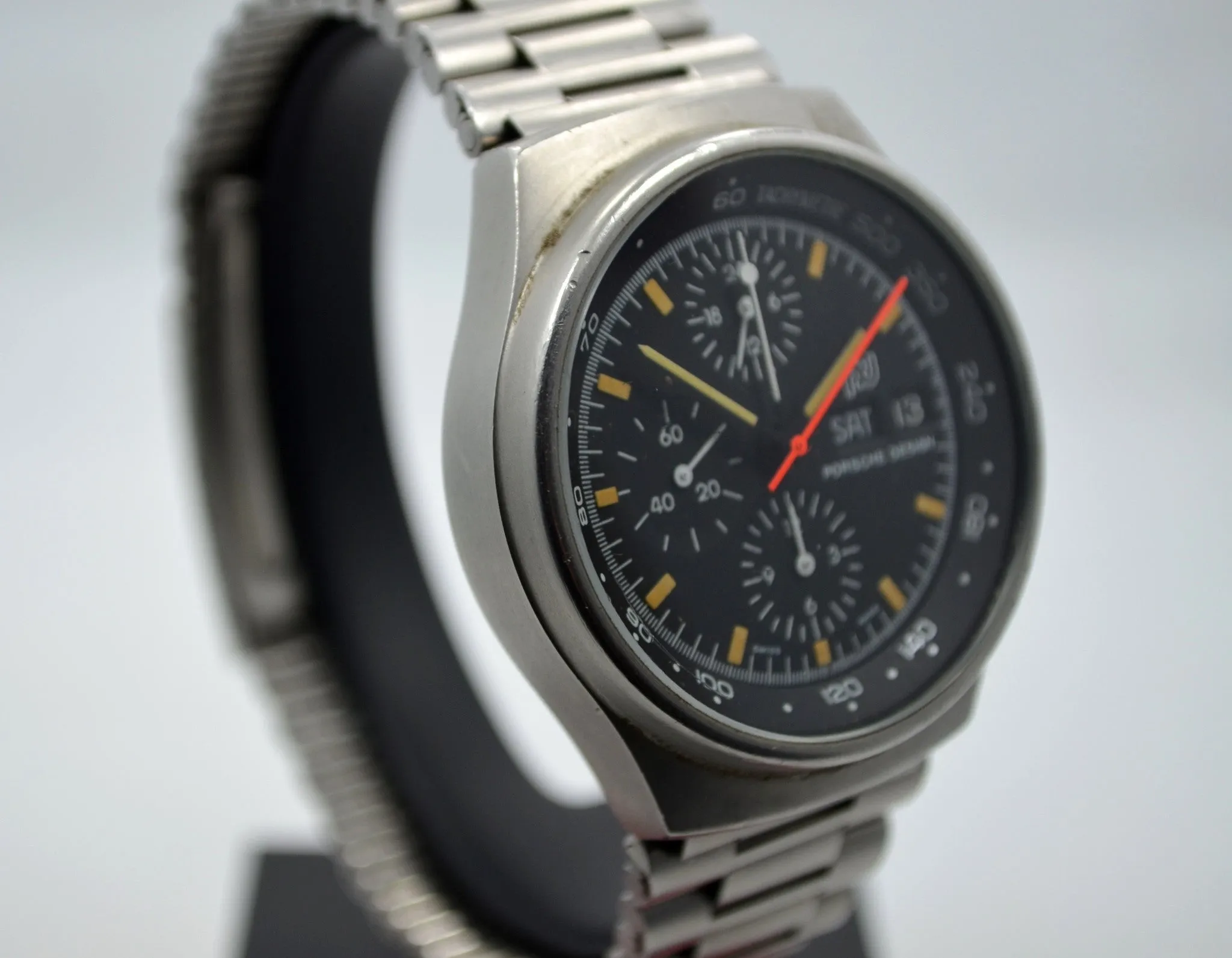 Vintage ORFINA PORSCHE DESIGN 7176 Chronograph Auto Lemania 5100 Steel Watch