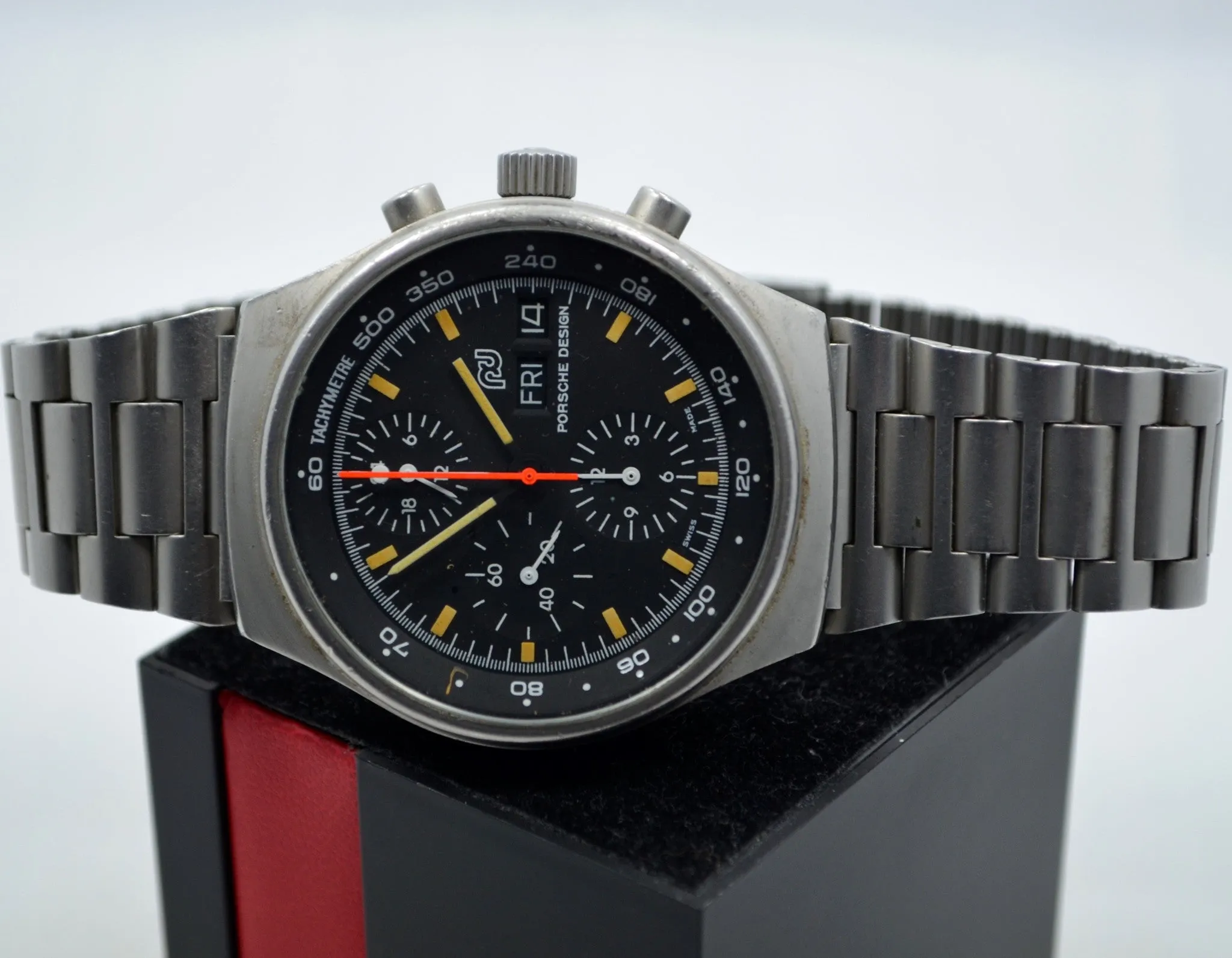 Vintage ORFINA PORSCHE DESIGN 7176 Chronograph Auto Lemania 5100 Steel Watch