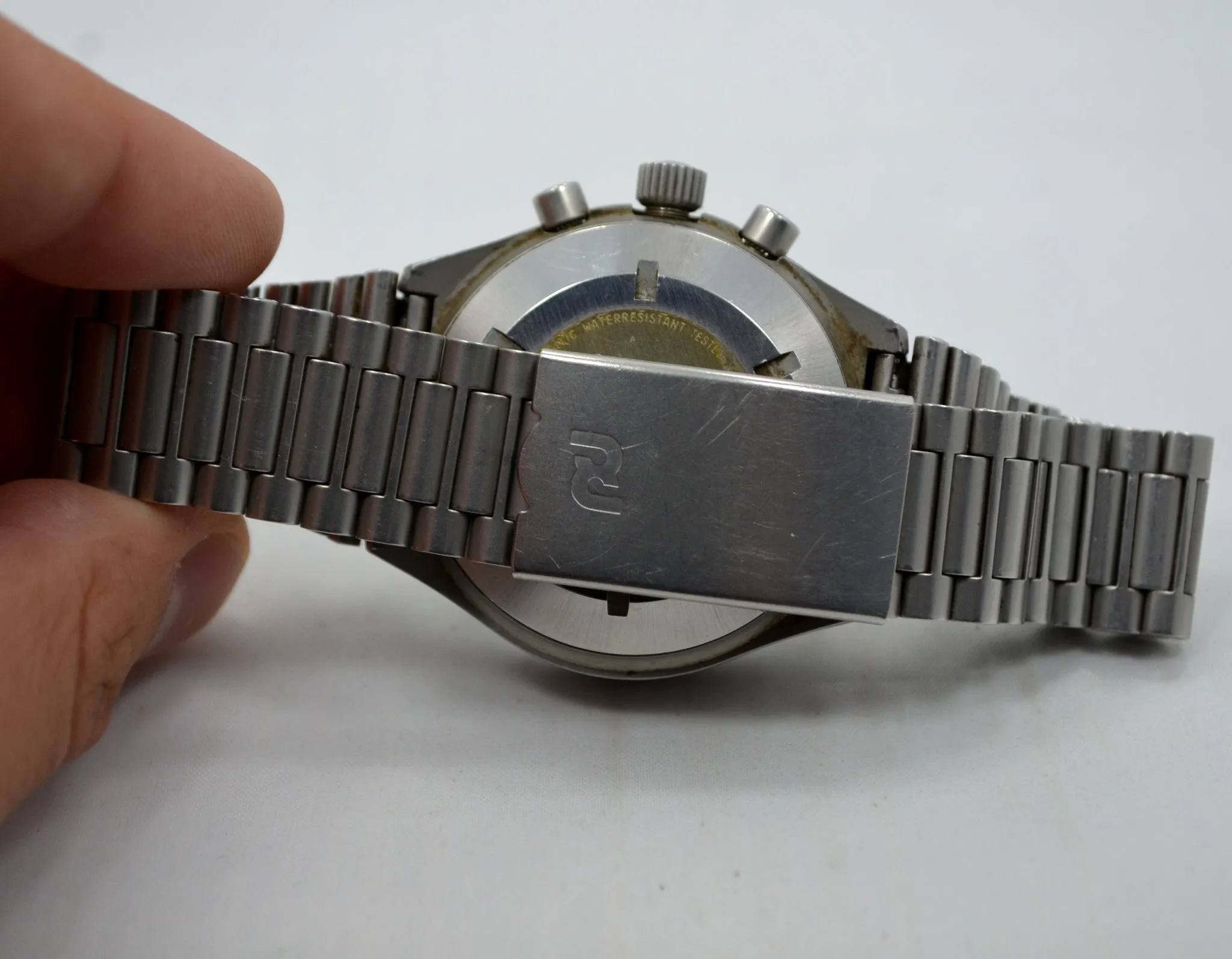 Vintage ORFINA PORSCHE DESIGN 7176 Chronograph Auto Lemania 5100 Steel Watch