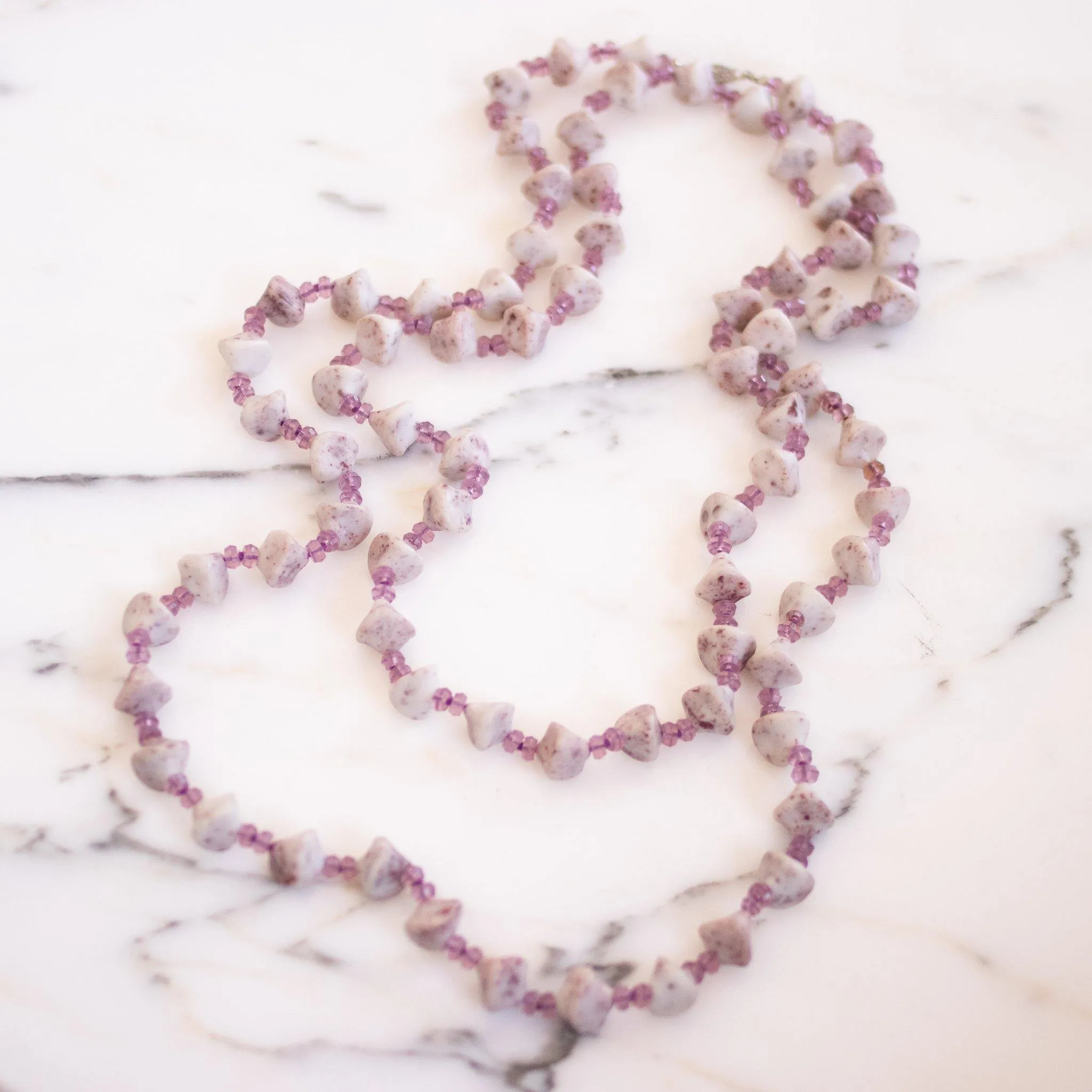Vintage Quartz and Amethyst Crystal Bead Necklace