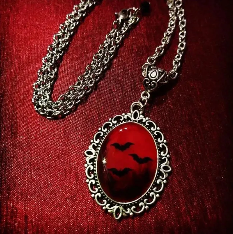 Vintage Red Quartz Crystal Necklace