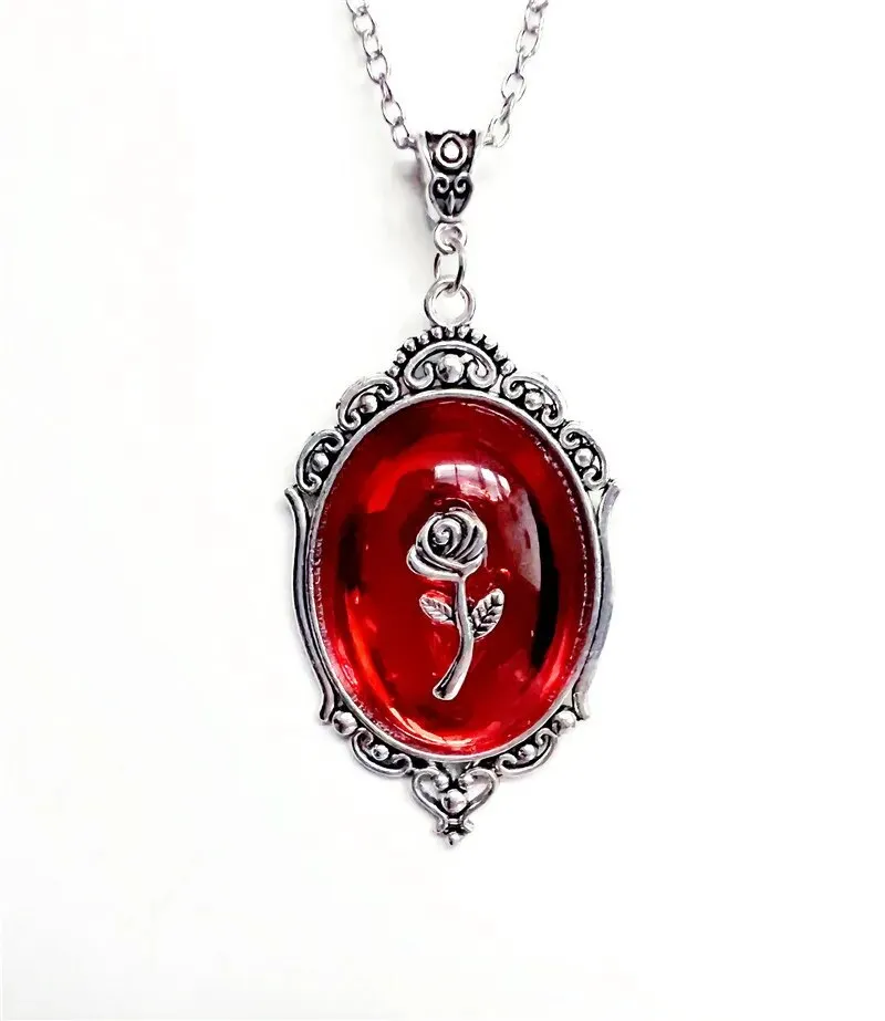 Vintage Red Quartz Crystal Necklace