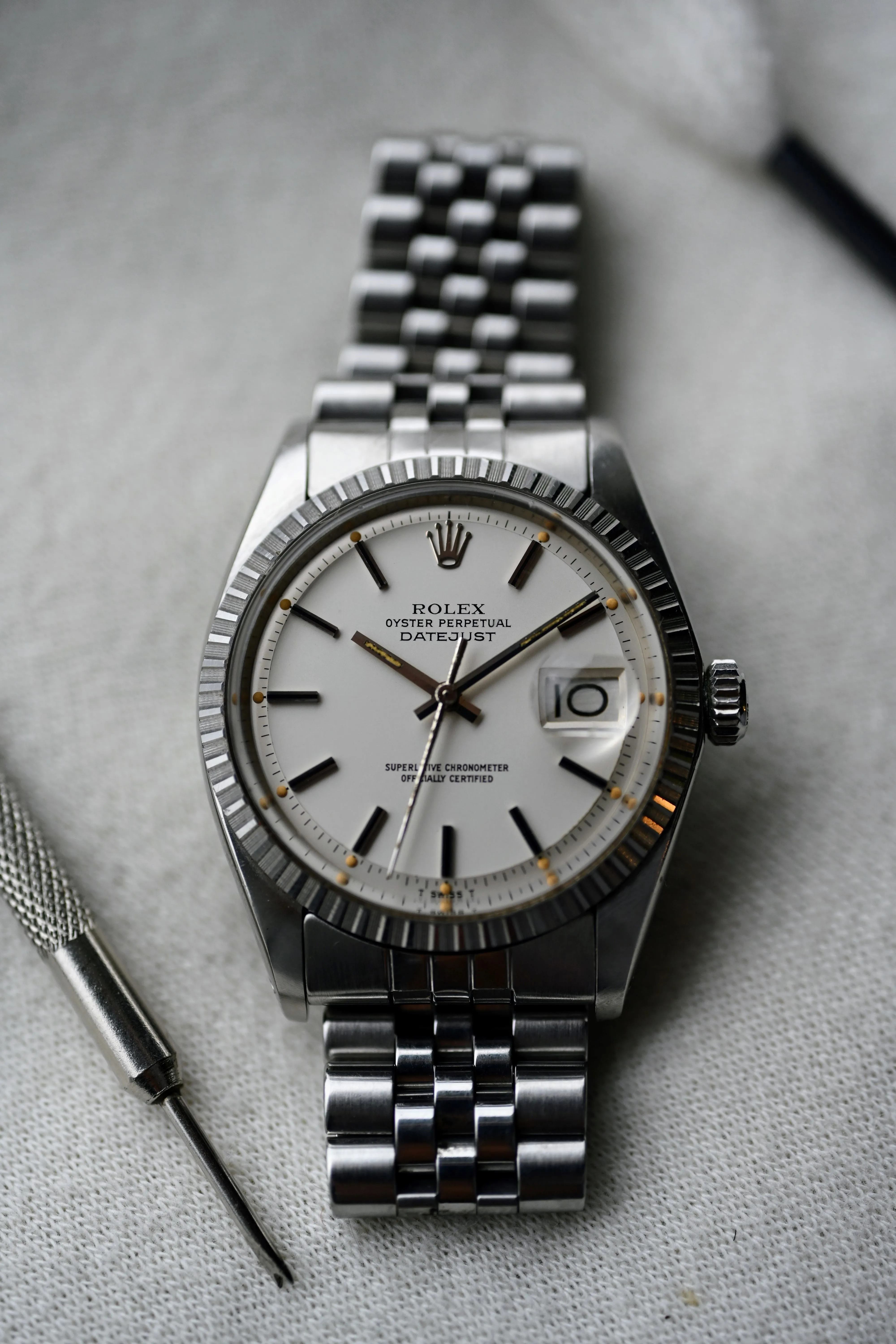 Vintage Rolex Datejust 1603 Snow White