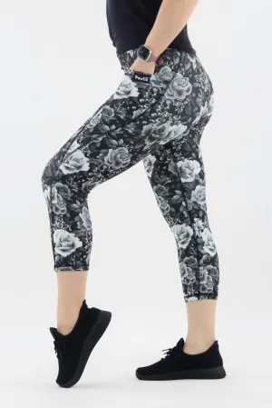 Vintage Rose - Hybrid 2.0 - Leg Pockets - Capri Leggings