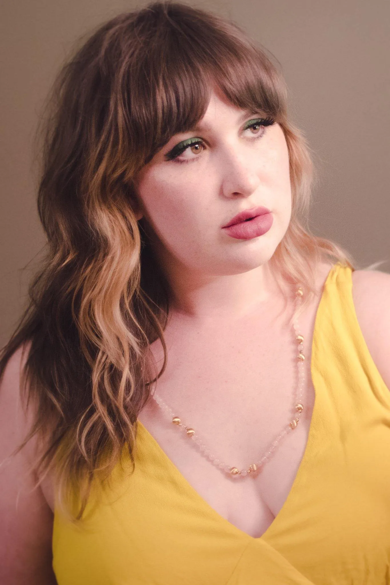 Vintage Rose Quartz and Gold Bead Necklace