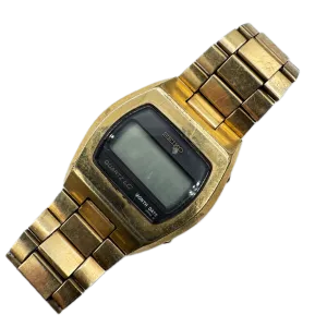 Vintage Seiko 0439-4009 SQ Men's Quartz LCD Wristwatch Japan Gold Tone