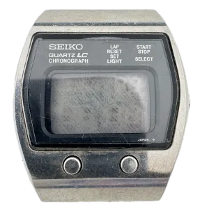 Vintage Seiko 0634-5009 LC Chrono Men's Digital LCD Wristwatch Japan Steel