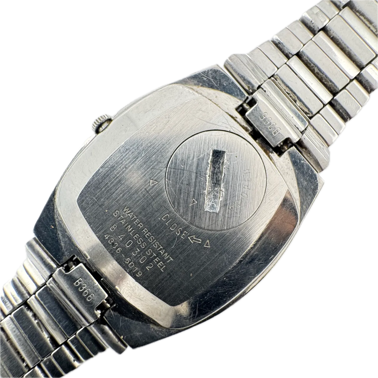 Vintage Seiko 4336-5019 SQ Day Date Tapestry Men's Quartz Wristwatch Japan Steel