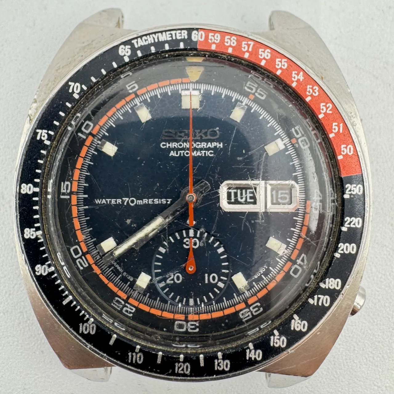 Vintage Seiko 6139-6001 Coke Men's Chronograph Wristwatch 6139A Japan Steel