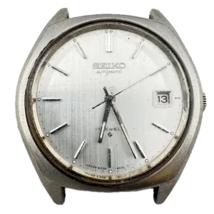 Vintage Seiko 6308-8000 White Brushed Date Men's Automatic Wristwatch 6308A