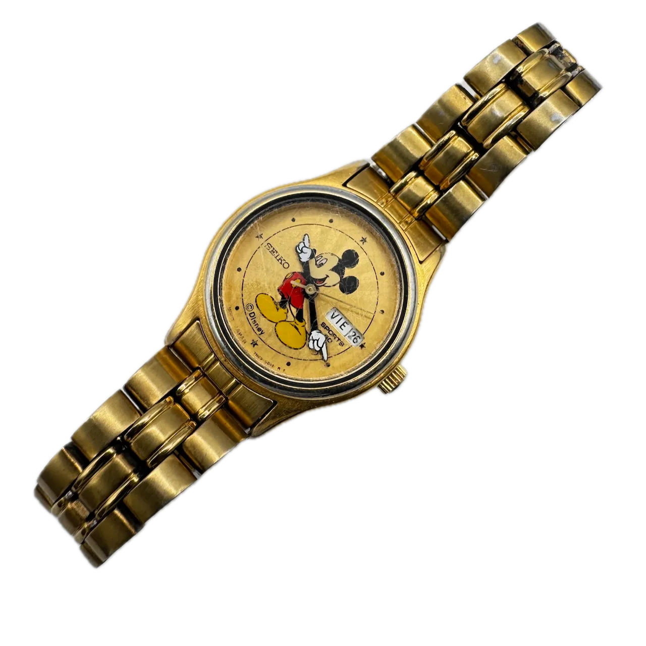 Vintage Seiko 7N83-6A70 Sports 50 Mickey Mouse Ladies Quartz Wristwatch Japan