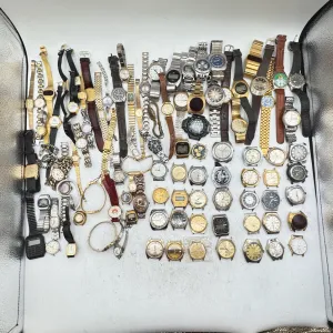 Vintage Seiko, Pulsar, Bulova, etc. Lot of 100 Men's Quartz Wristwatch 9
