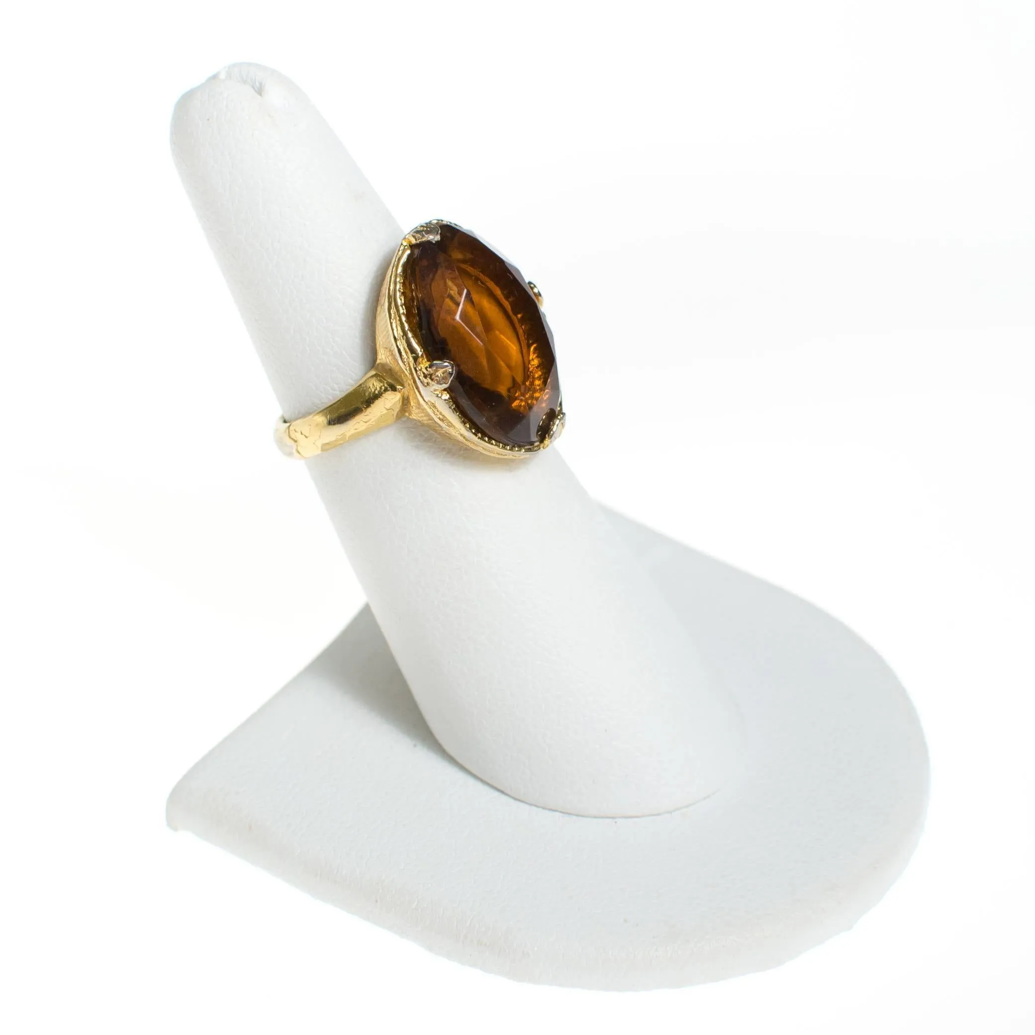 Vintage Smokey Crystal Statement Ring