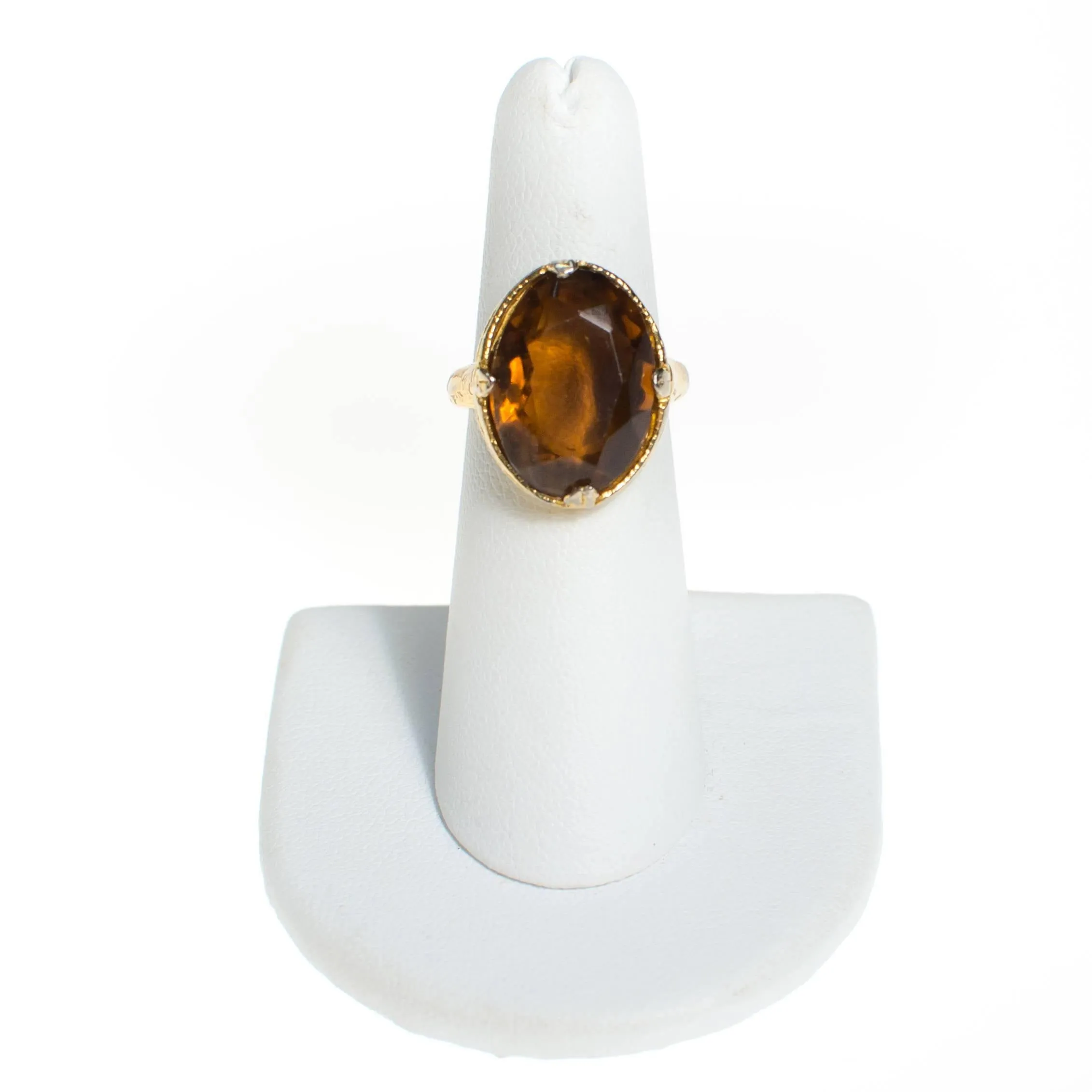 Vintage Smokey Crystal Statement Ring