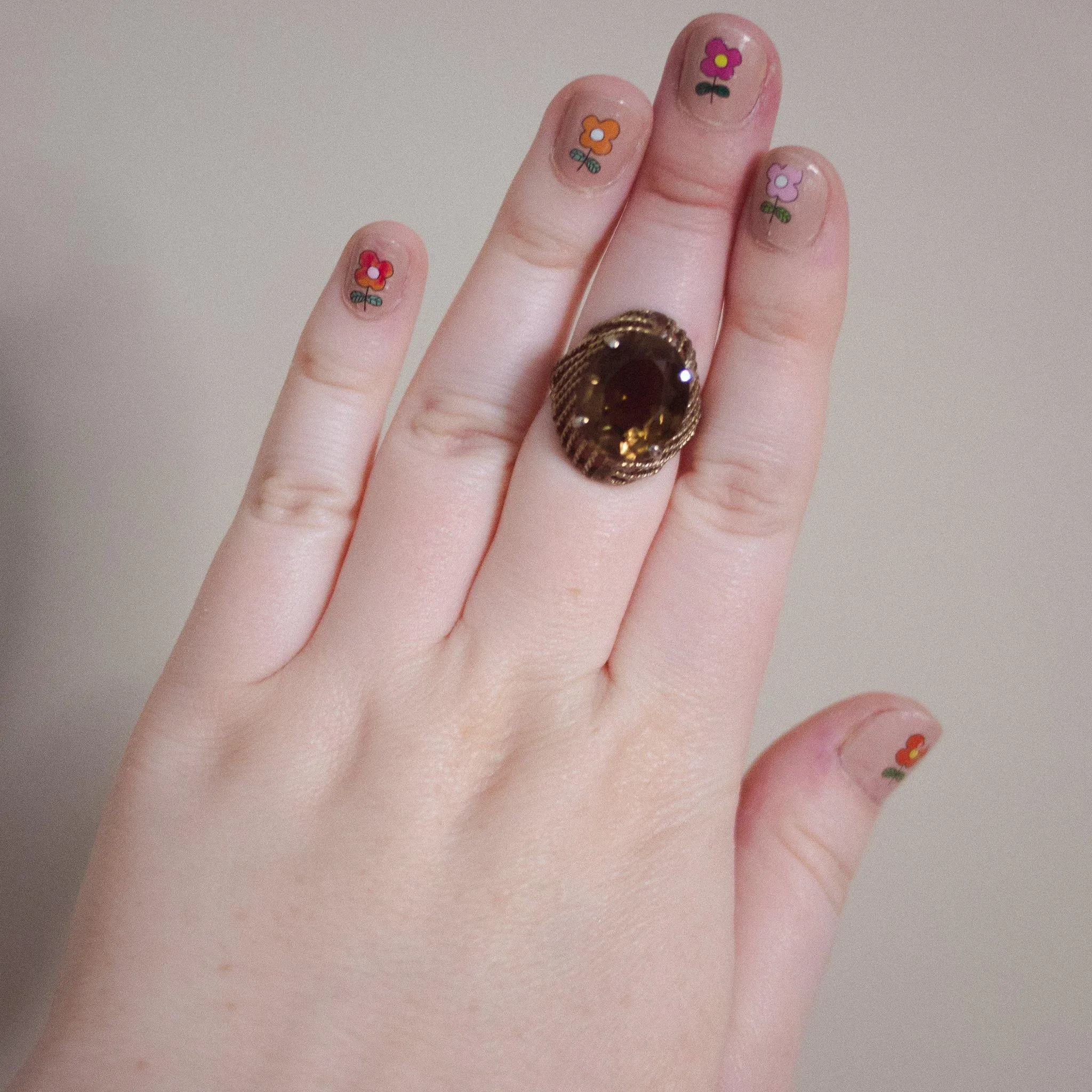 Vintage Smoky Quartz Statement Ring