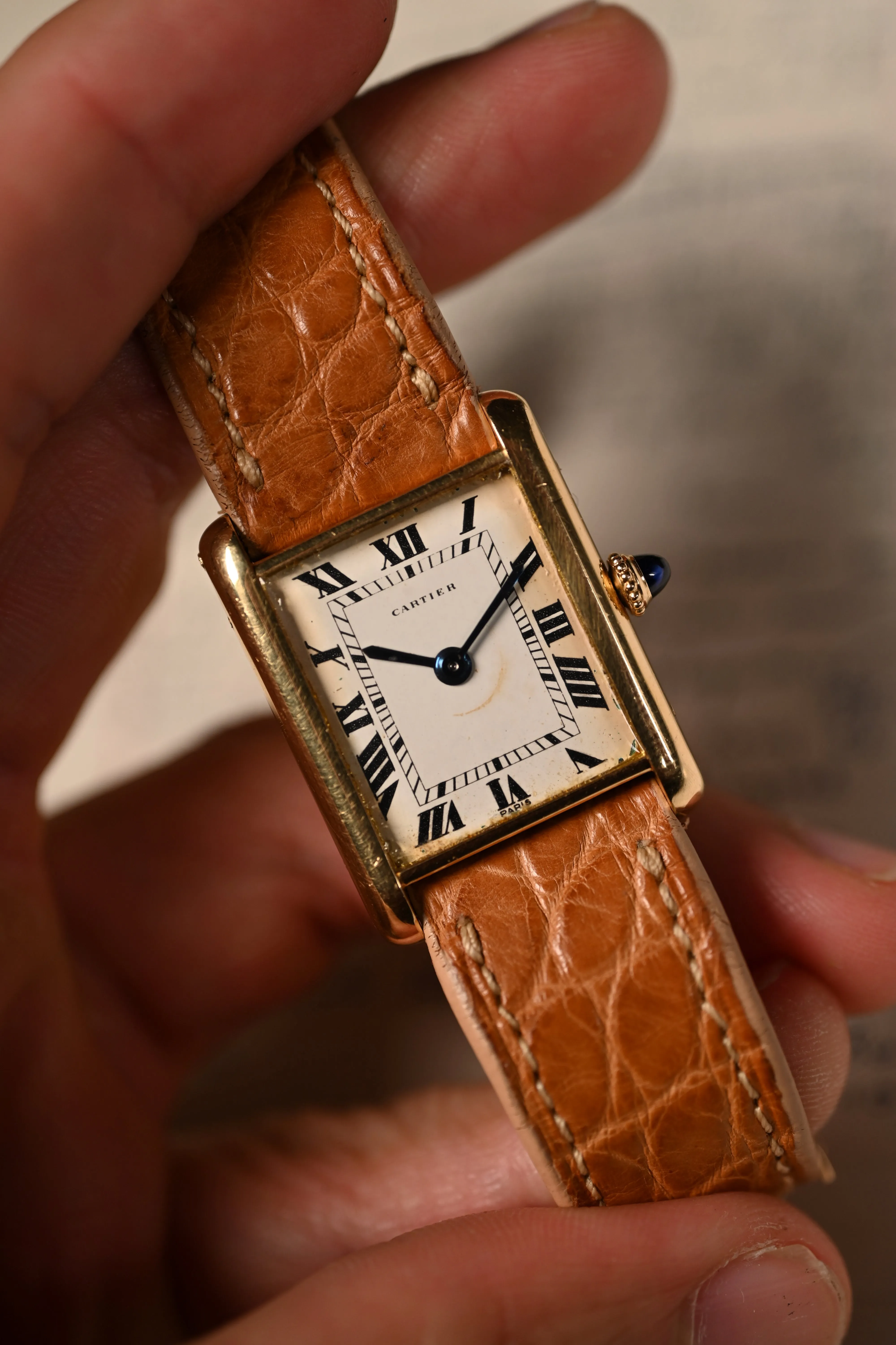 Vintage Tank Louis Cartier w/ Jaeger Movement from 1969.