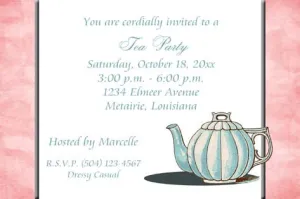 VINTAGE TEA POT CUSTOM INVITATION