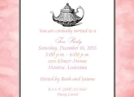 VINTAGE TEAPOT CUSTOM INVITATION