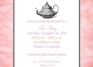 VINTAGE TEAPOT CUSTOM INVITATION