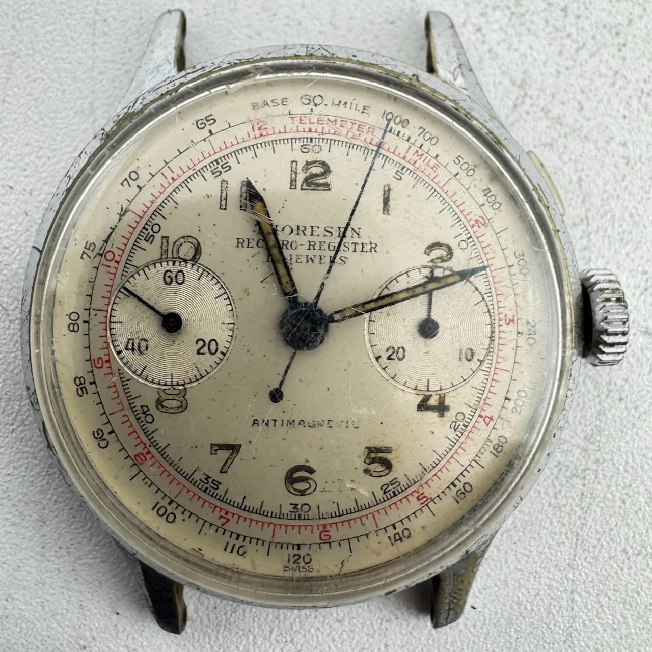 Vintage Thoresen Bi-Compax Men's Chronograph Wristwatch Landeron 54 Swiss